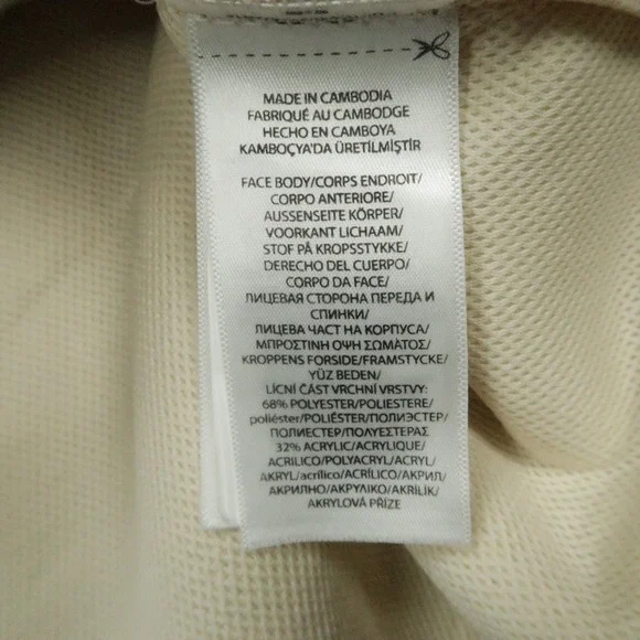 Polo Ralph Lauren Jacket Mens XXL Cream Blue Hybrid Fleece High Pile Full Zip